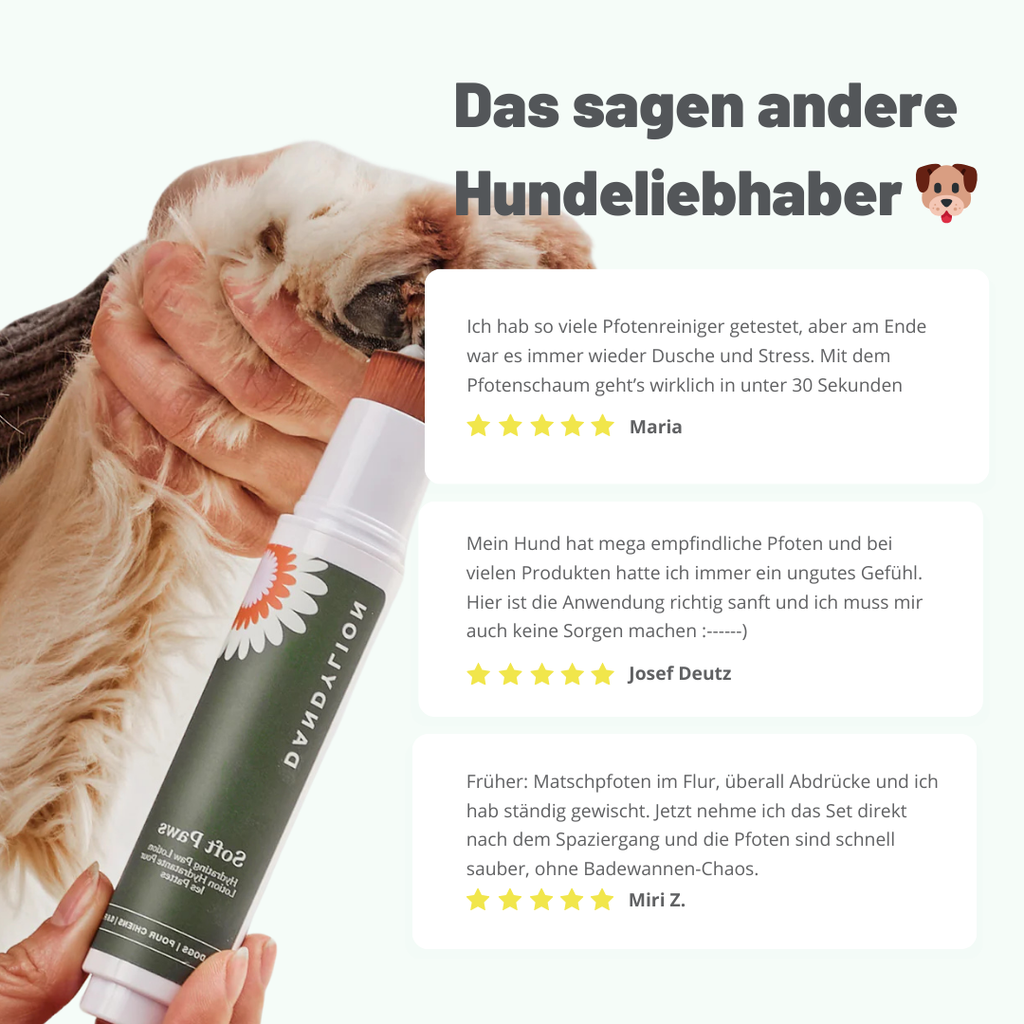 Pfotenpflegeschaum für gesunde Pfoten & ein sauberes Zuhause + GRATIS Pfotenbalsam (nur für kurze Zeit)